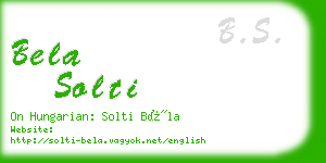bela solti business card